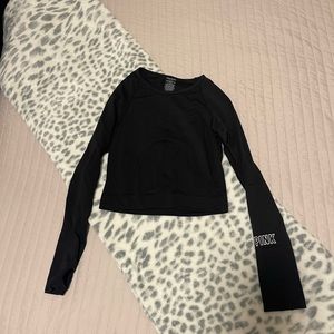 Pink long sleeve crop top